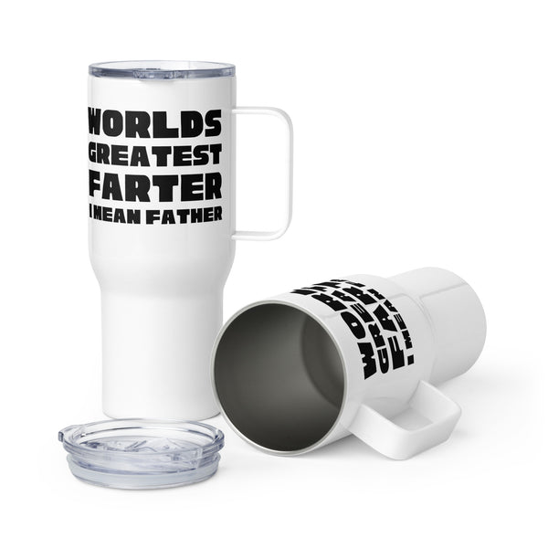 World's Greatest Farter Travel mug with a handle