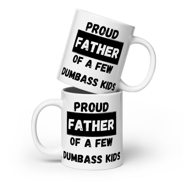 "Proud Father" White glossy mug