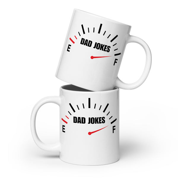 Dad Joke Gauge White glossy mug